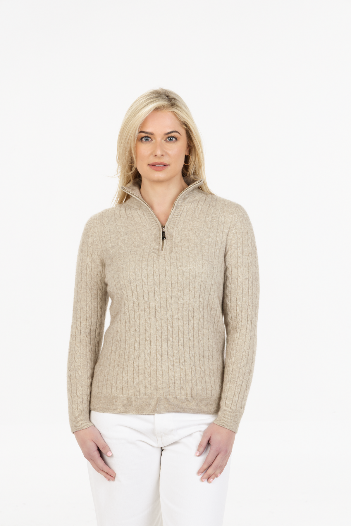 Cable Half Zip Sweater