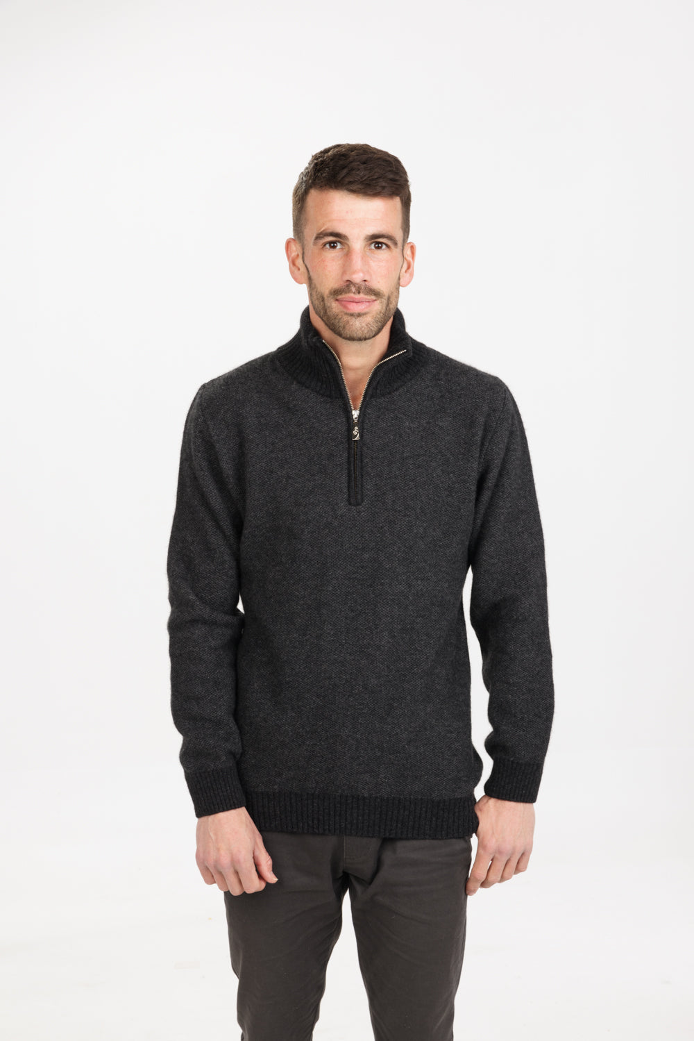 Textured Half Zip Sweater