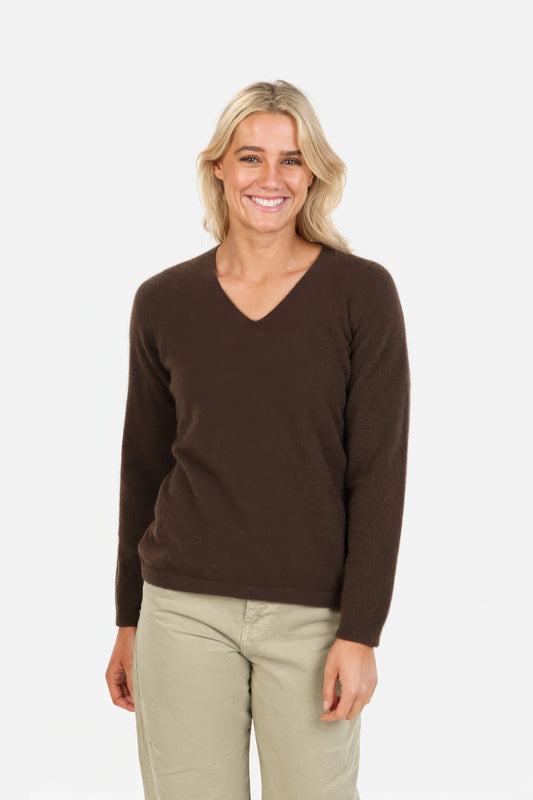 Vee Neck Plain Sweater