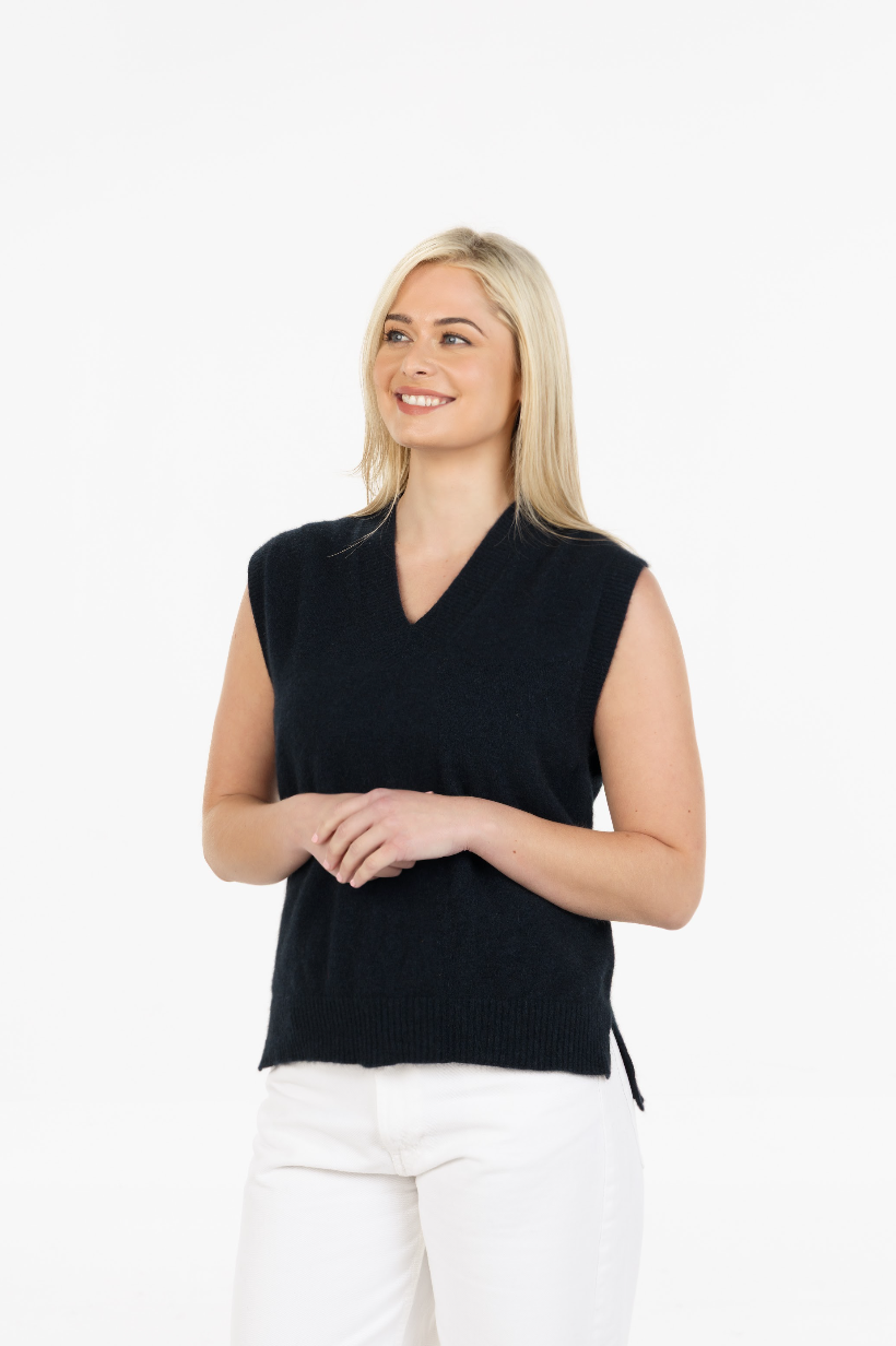 Relaxed Vee Neck Vest